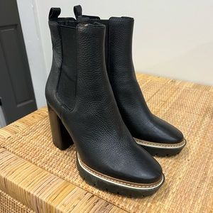 Tory Burch Lug Black Leather Bootie